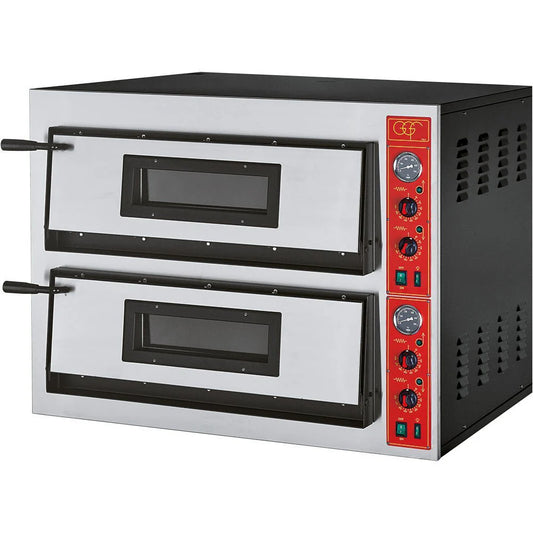 GGF Pizzaofen Professional Extra Power - 2 Kammern, 8 Pizzen Ø 360 mm, Vollschamotte, 12 kW