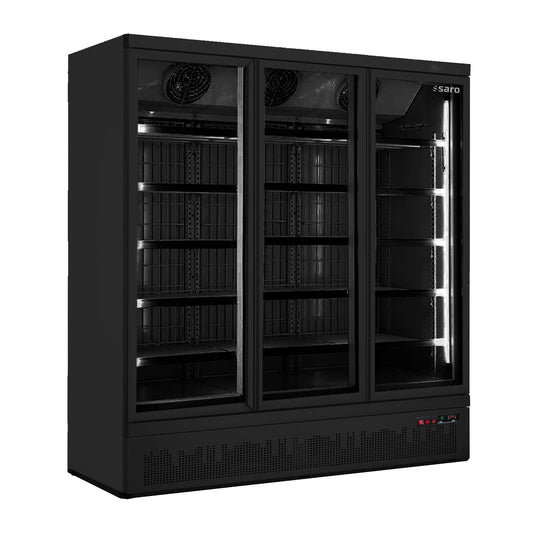 Tiefkühlschrank GTK 1480 S - 3 Glastüren, Schwarz, 1880x760x2003 mm, LED, -18/-22 °C - Saro