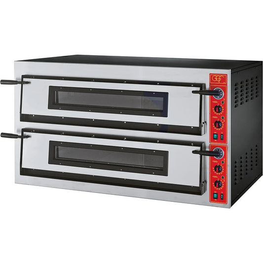 GGF Pizzaofen Professional Extra Power - 2 Kammern, 12 Pizzen Ø 360 mm, Vollschamotte, 18 kW